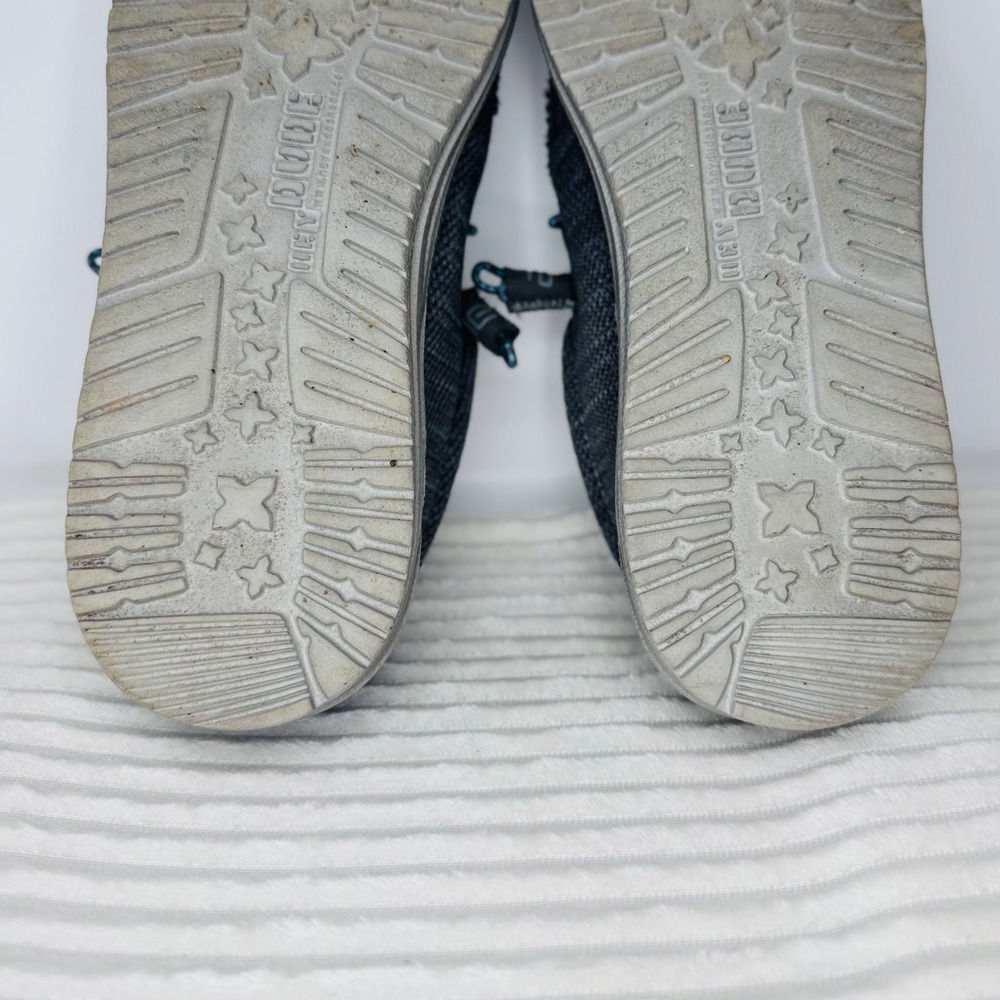 Hey Dude Wally Sox Charcoal Men's Size 9 Slip On Loafers Teal Plaid Lining - Picture 8 of 8